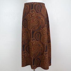 Faux Suede Paisley A-Line 16 Skirt